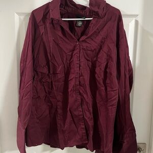 Lane Bryant Burgundy Button Down Shirt